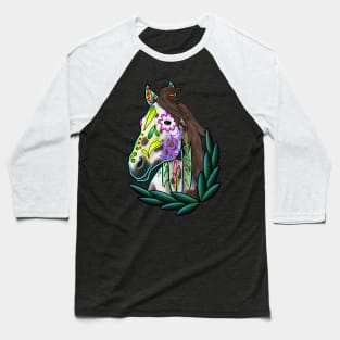 Day of the Dead Brown Appaloosa Sugar Skull Horse Baseball T-Shirt